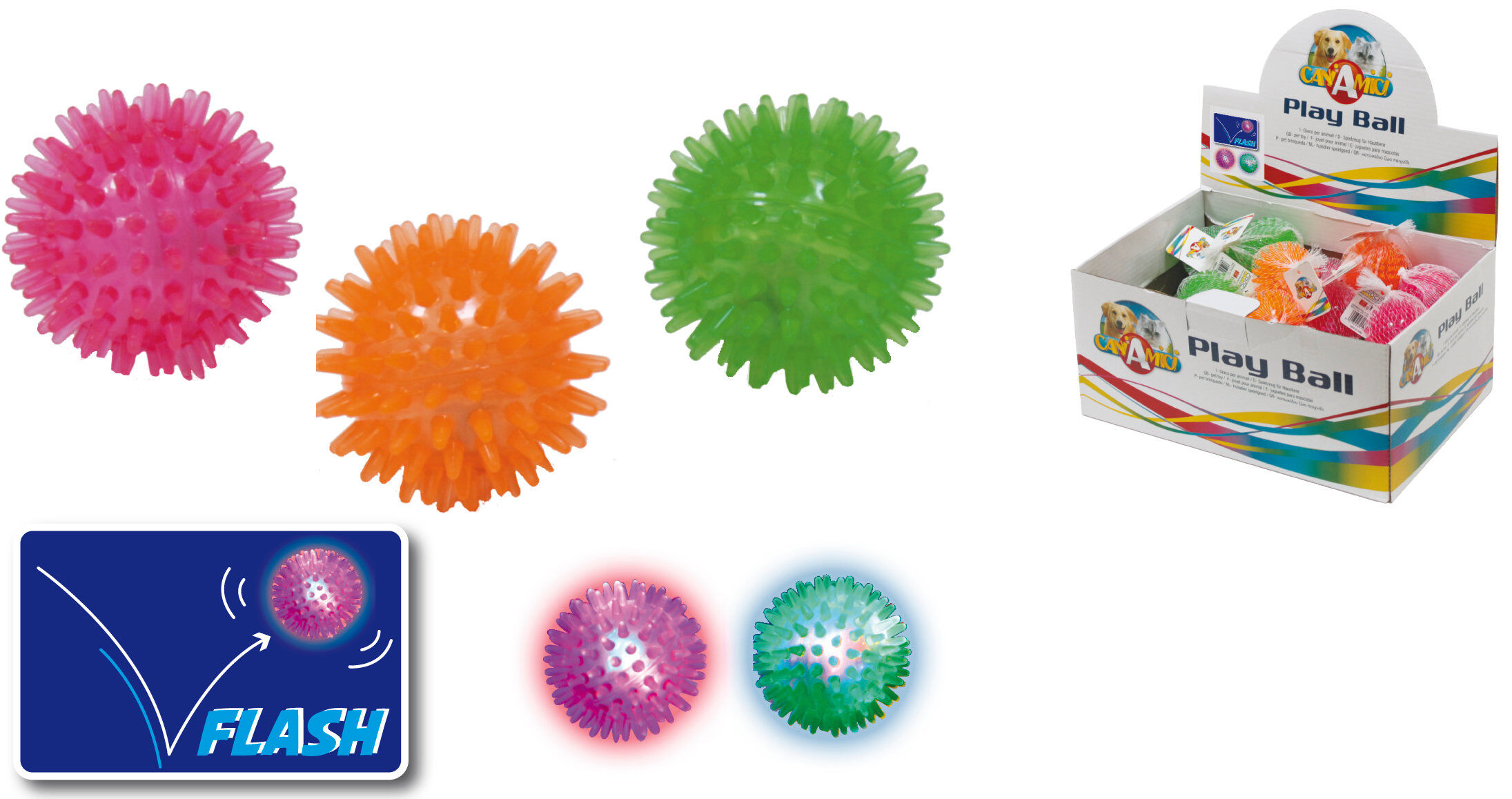 Croci - Jouet Balle Flash en Caoutchouc pour Chiens et Chats - 5cm Image num&eacute;ro 1