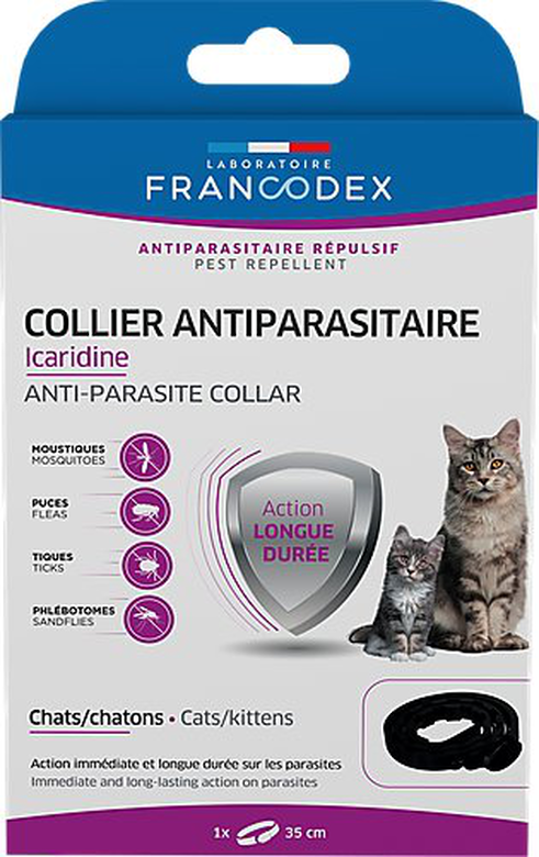 Francodex - Collier Antiparasitaire Icardine pour Chats et Chatons - Noir image number null