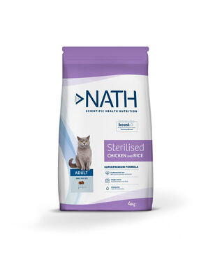 Nath - Croquettes Adult Sterilised au Poulet et Riz pour Chat - 4Kg