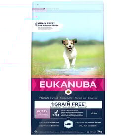 Eukanuba - Croquettes Chiot & Junior Sans Céréales Petites et Moyennes Races Riche en Poissons - 3 Kg