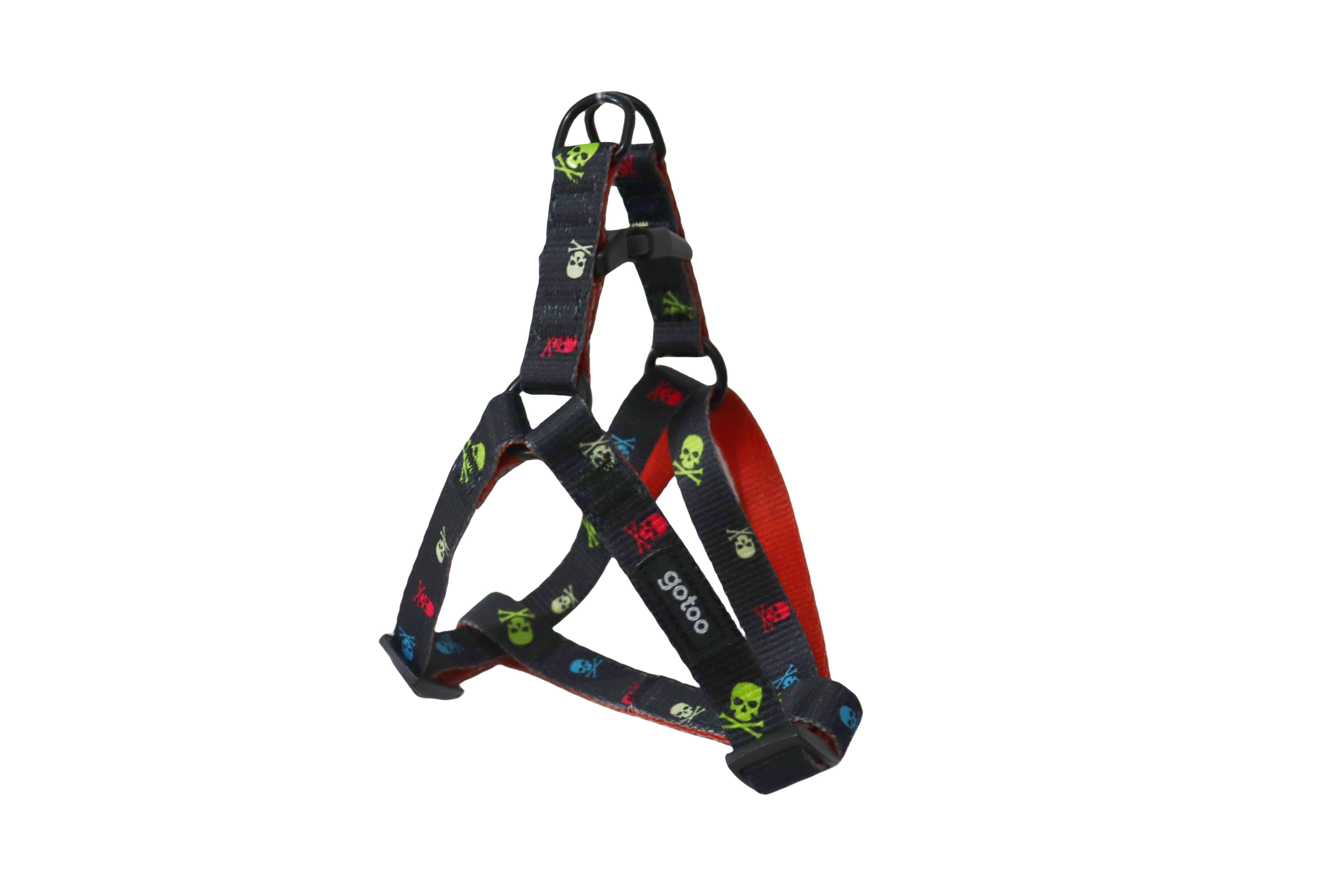 Gotoo - Harnais &agrave; Motif de Cr&acirc;nes Gris pour Chien - XS Image num&eacute;ro 1