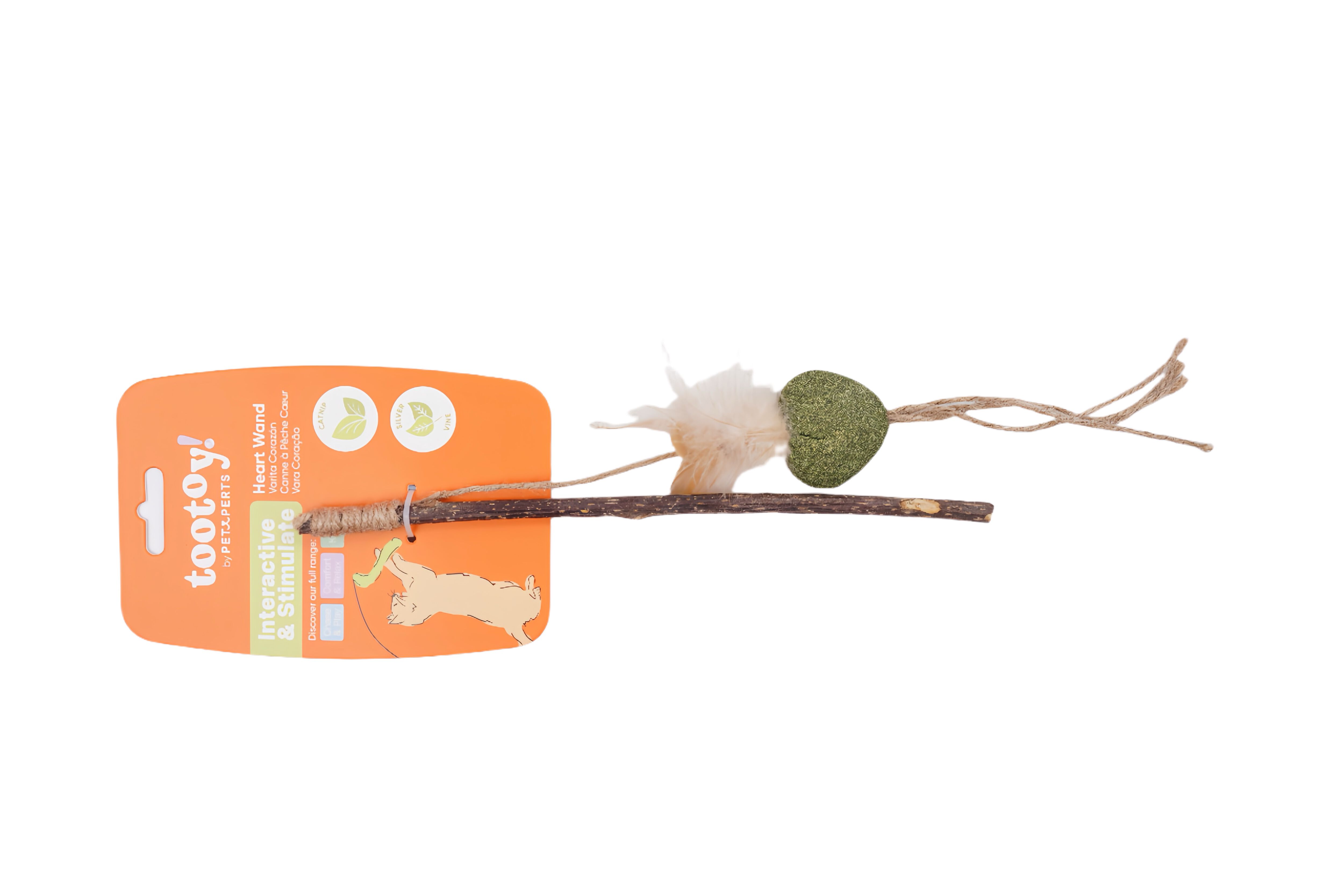 Tootoy! - Canne &agrave; P&ecirc;che Forme de Coeur avec Herbe &agrave; Chat - 25cm Image num&eacute;ro 4