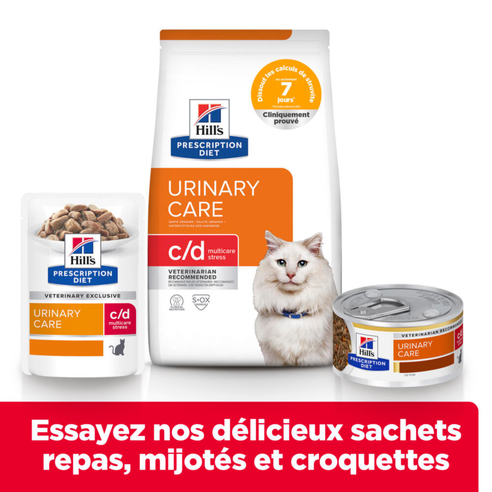 Hill's - Sachet Repas Prescription Diet C/D Urinary Care au Poulet pour Chats - 12x85g Image num&eacute;ro 3