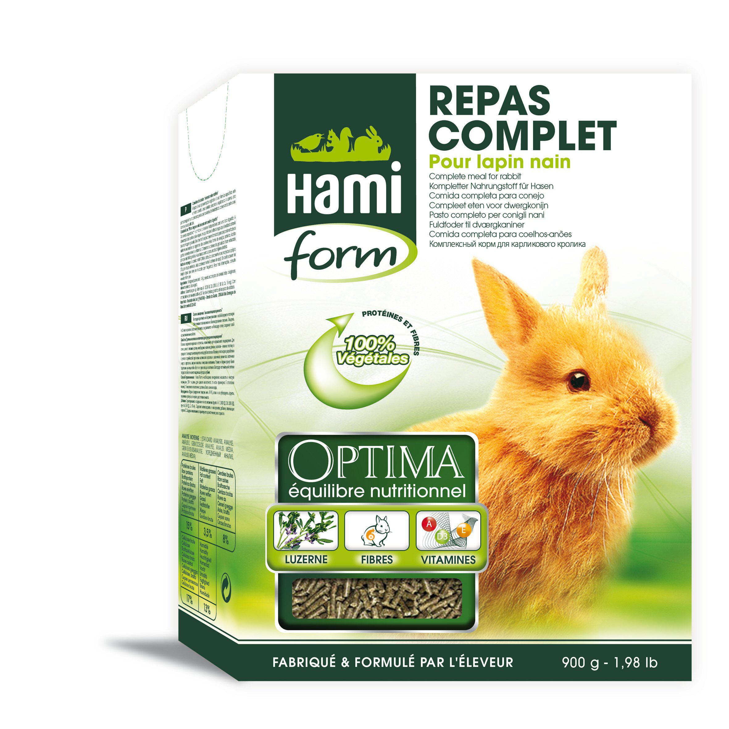 Hamiform - Repas Complet Optima pour Lapin Nain - 900g Image num&eacute;ro 1