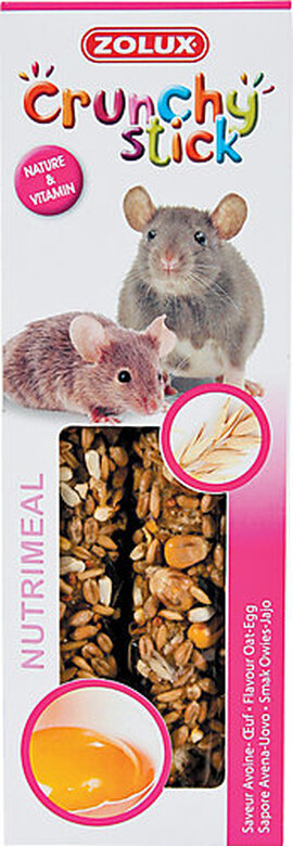 Zolux - Friandises Crunchy Stick Avoine et Œuf pour Rat et Souris - 115g image number null