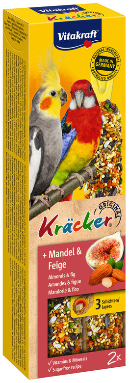Vitakraft - Friandises Kräcker aux Amandes et Figue pour Grandes Perruches - x2 Image numéro 1 Vitakraft - Friandises Kräcker aux Amandes et Figue pour Grandes Perruches - x2 Image numéro 1