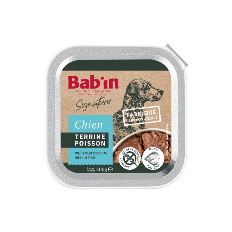 Bab'in - Terrine au Poisson pour Chiens  - 300g Image num&eacute;ro 1