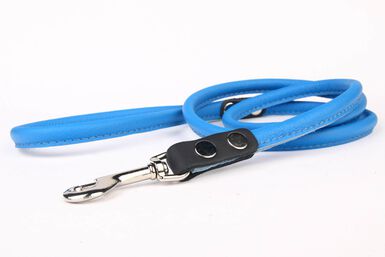 Yogipet - Laisse en Cuir Bleu pour Chien - 120cm