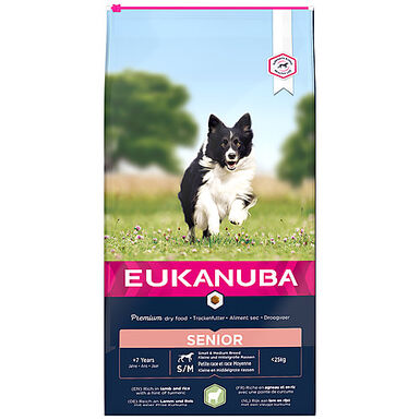 Eukanuba - Croquettes Chien Senior Pour Petite et Moyenne Race Agneau & Riz