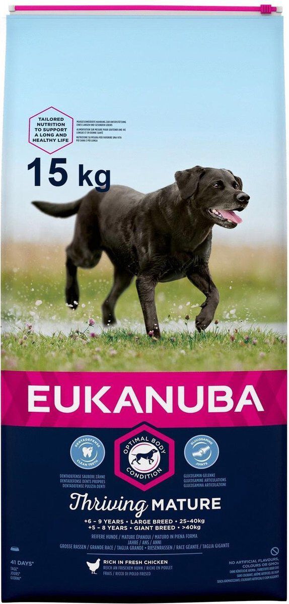 Eukanuba -  Croquettes Chien Mature Pour Grande Race Poulet - 15kg Image num&eacute;ro 1