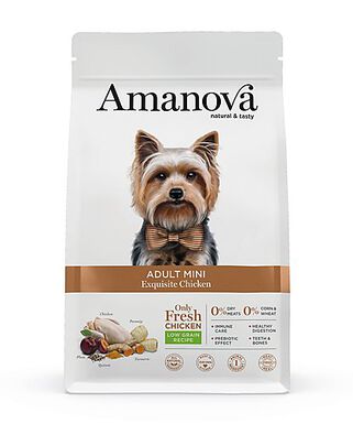 Amanova - Croquettes Small au Poulet pour Chiens - 2Kg