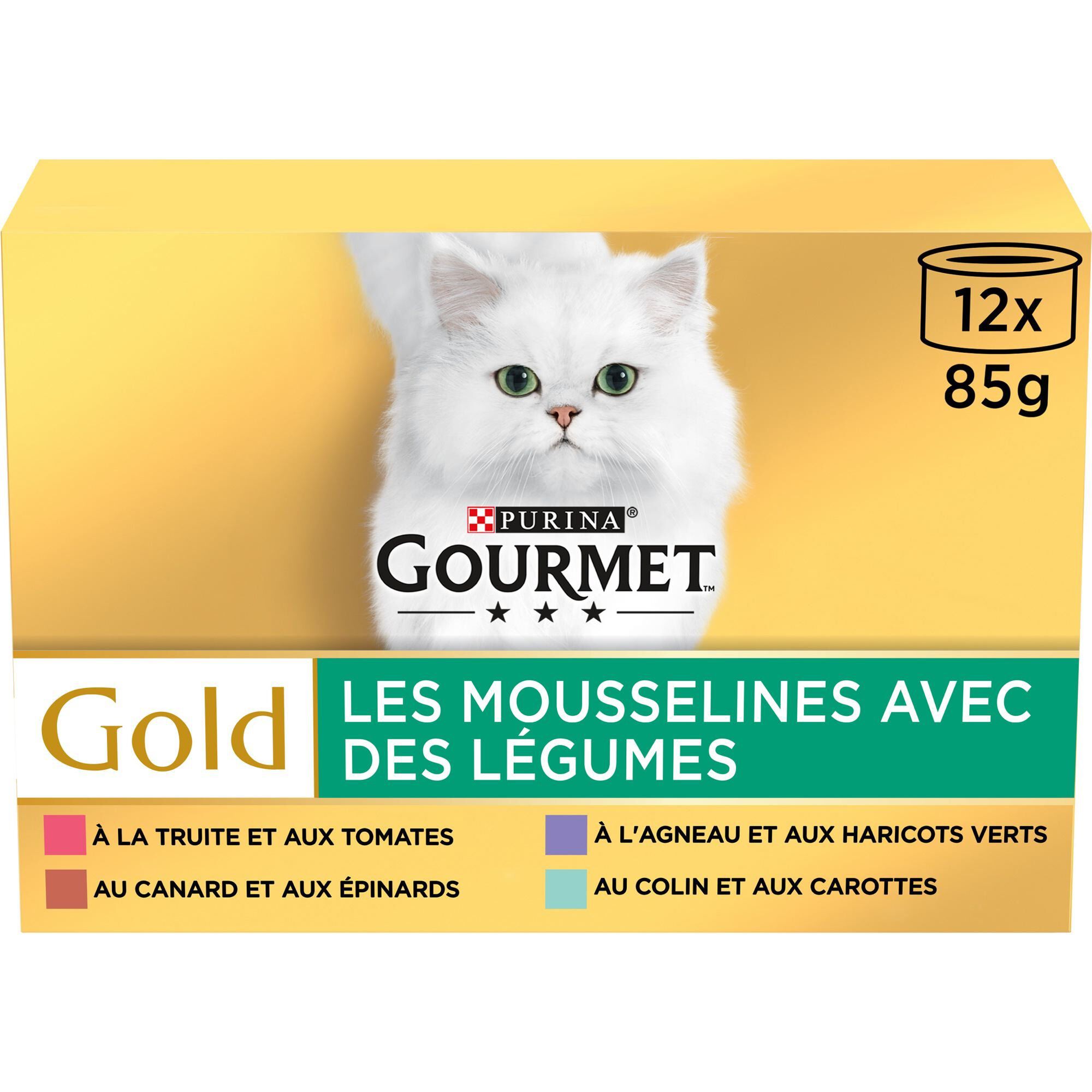 GOURMET - Bo&icirc;tes GOLD Les Mousselines avec des L&eacute;gumes pour chats - 12x85g Image num&eacute;ro 1