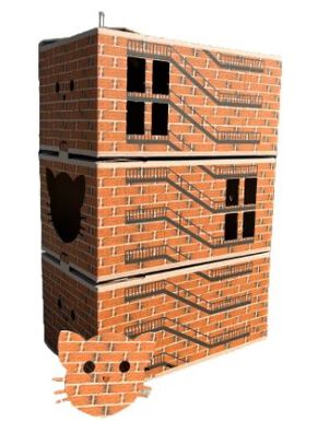 WasaByCat - Triplex New-Yorkais en Carton pour Chats -  60x89x39cm