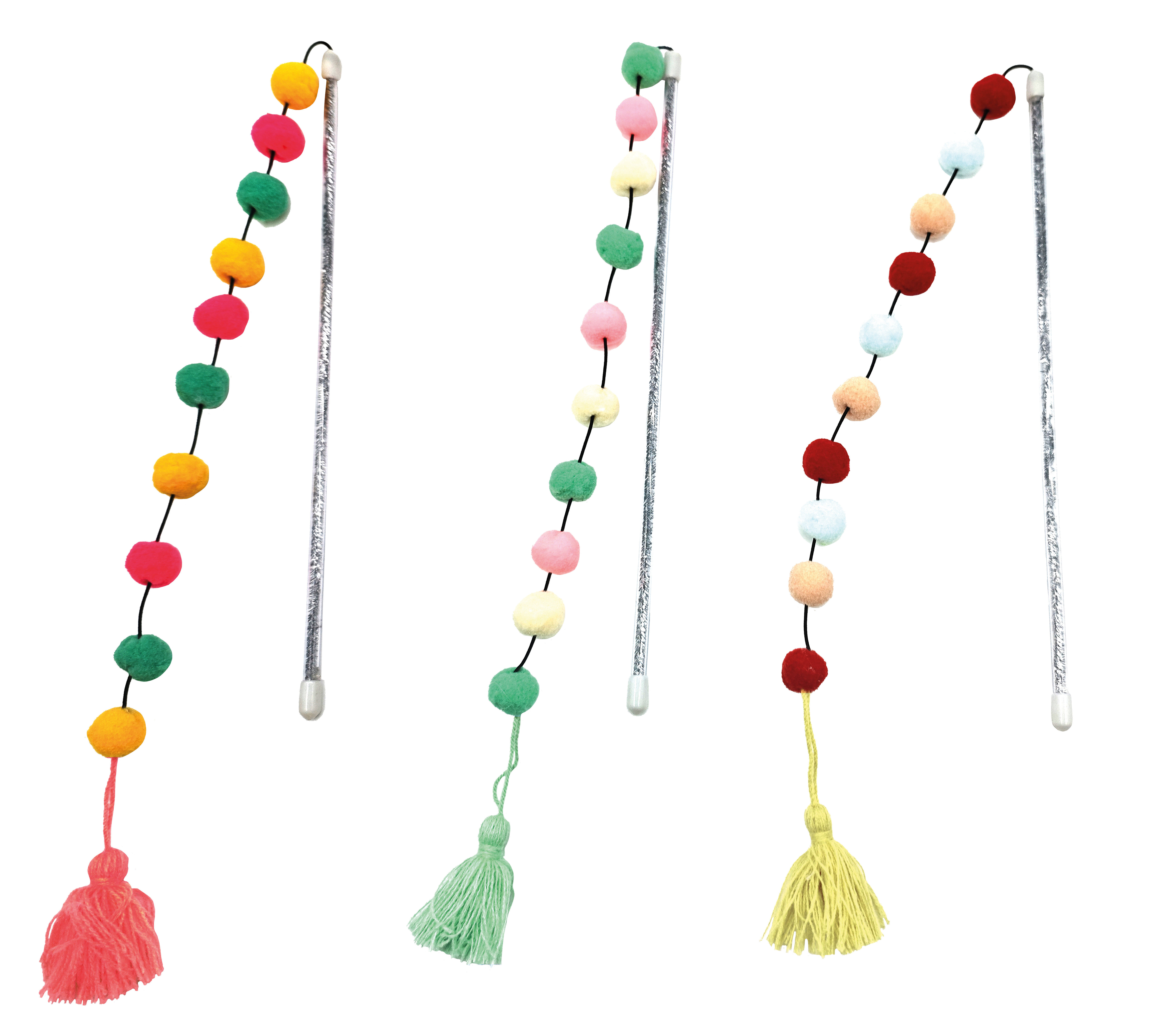 Croci - Jouet Canne &agrave; P&ecirc;che Pompons pour Chats - 30,5cm Image num&eacute;ro 1