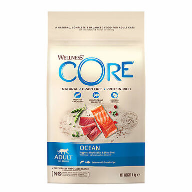 Wellness CORE - Croquettes Ocean Saumon et Thon pour Chat - 4Kg