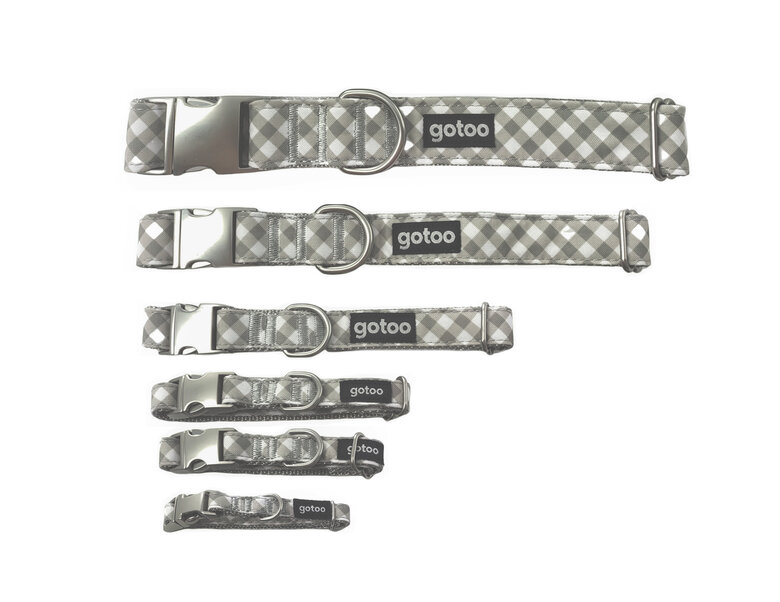 Gotoo - Collier Vichy Gris pour Chien - XS Image numéro 6 Gotoo - Collier Vichy Gris pour Chien - XS Image numéro 6