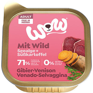Wow - Repas Complet Naturel au Gibier pour Chien Adultes