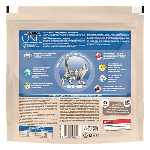 Purina One - Croquettes Adulte Sans C&eacute;r&eacute;ales B&oelig;uf pour chats adultes - 1,1kg Image num&eacute;ro 4