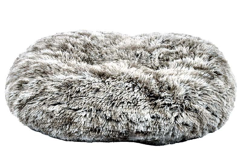 Bobby - Coussin Oval Poilu Gris pour Chien - 88x58cm Image num&eacute;ro 1