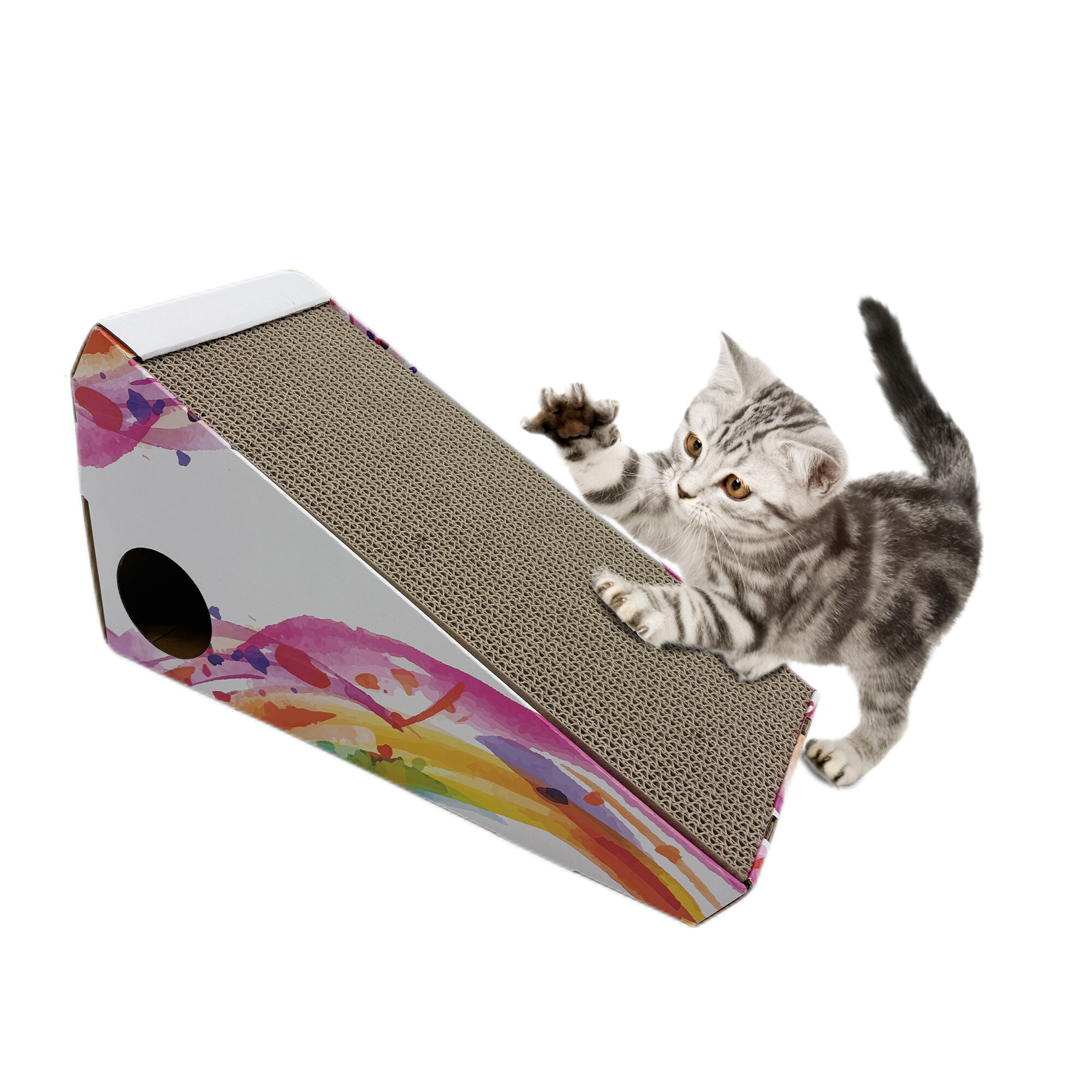 Leeby - Griffoir Pente en Carton pour Chats - 45x19,5x25cm Image num&eacute;ro 1