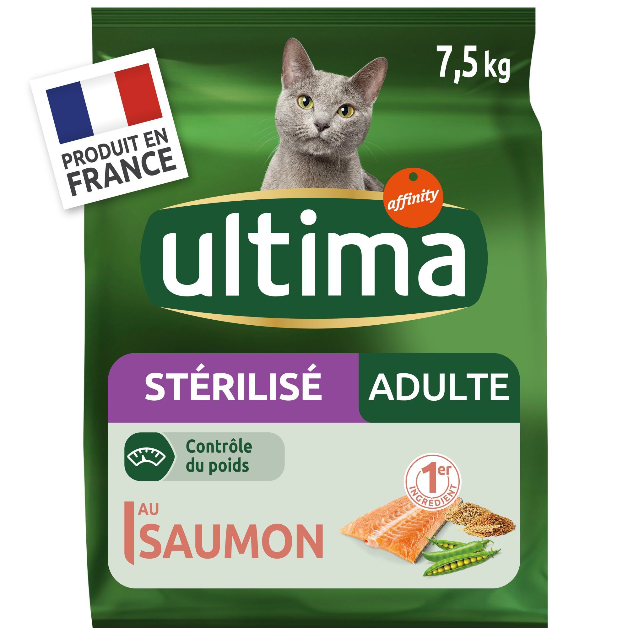 Ultima - Croquettes Chat St&eacute;rilis&eacute; Adulte Saumon - 7,5 kg Image num&eacute;ro 1