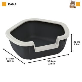 Ferplast - Bac à Litière Dama pour Chats - Noir