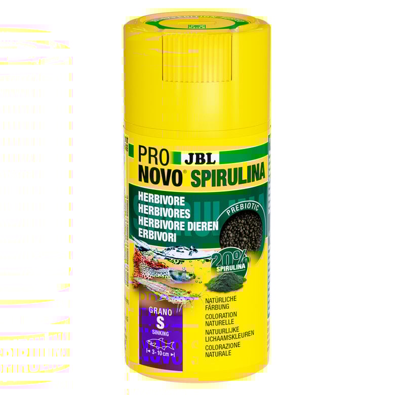 JBL - Aliment en Granulés Pronovo SPIRULINA GRANO pour Poissons d'Ornement - 100ml Image numéro 1 JBL - Aliment en Granulés Pronovo SPIRULINA GRANO pour Poissons d'Ornement - 100ml Image numéro 1