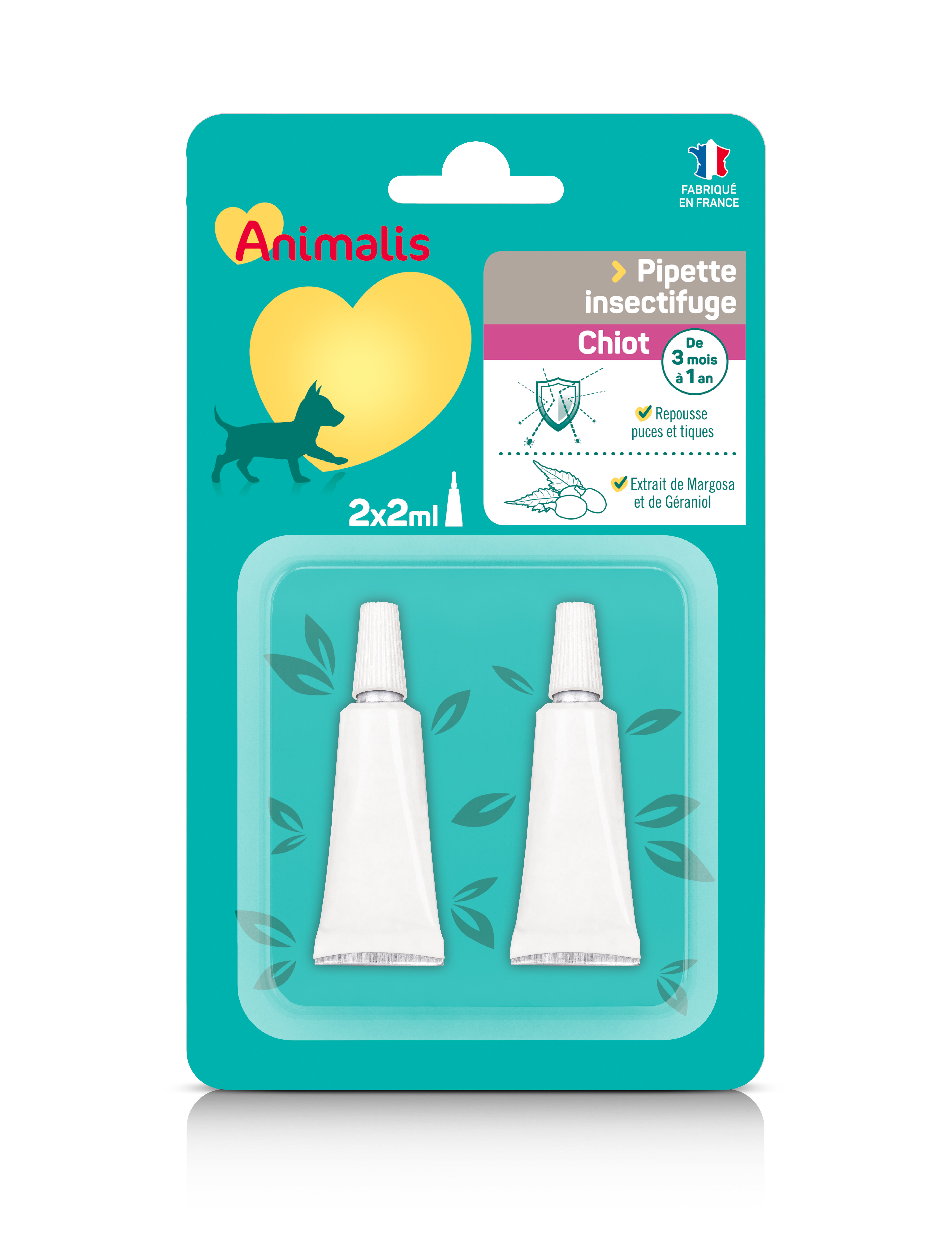 Animalis - R&eacute;pulsif Insectifuge en Pipette pour Chiot - 2x2ml Image num&eacute;ro 1