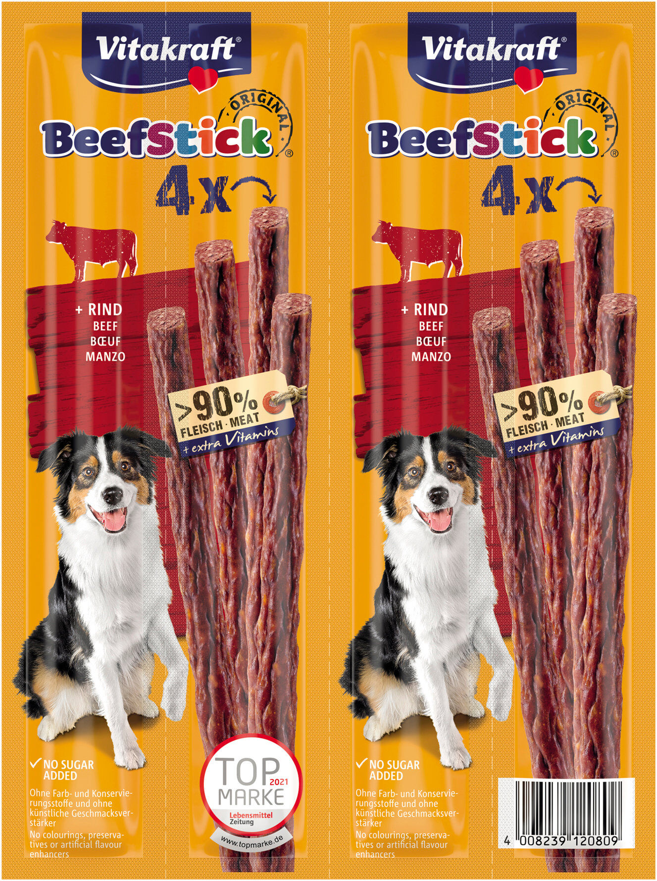 Vitakraft - B&acirc;tonnets Beef-Stick B&oelig;uf pour Chien - 4x12g Image num&eacute;ro 1