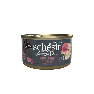 Schesir - Pâtée Hachée After Dark au Poulet et Bœuf  pour Chats - 80g