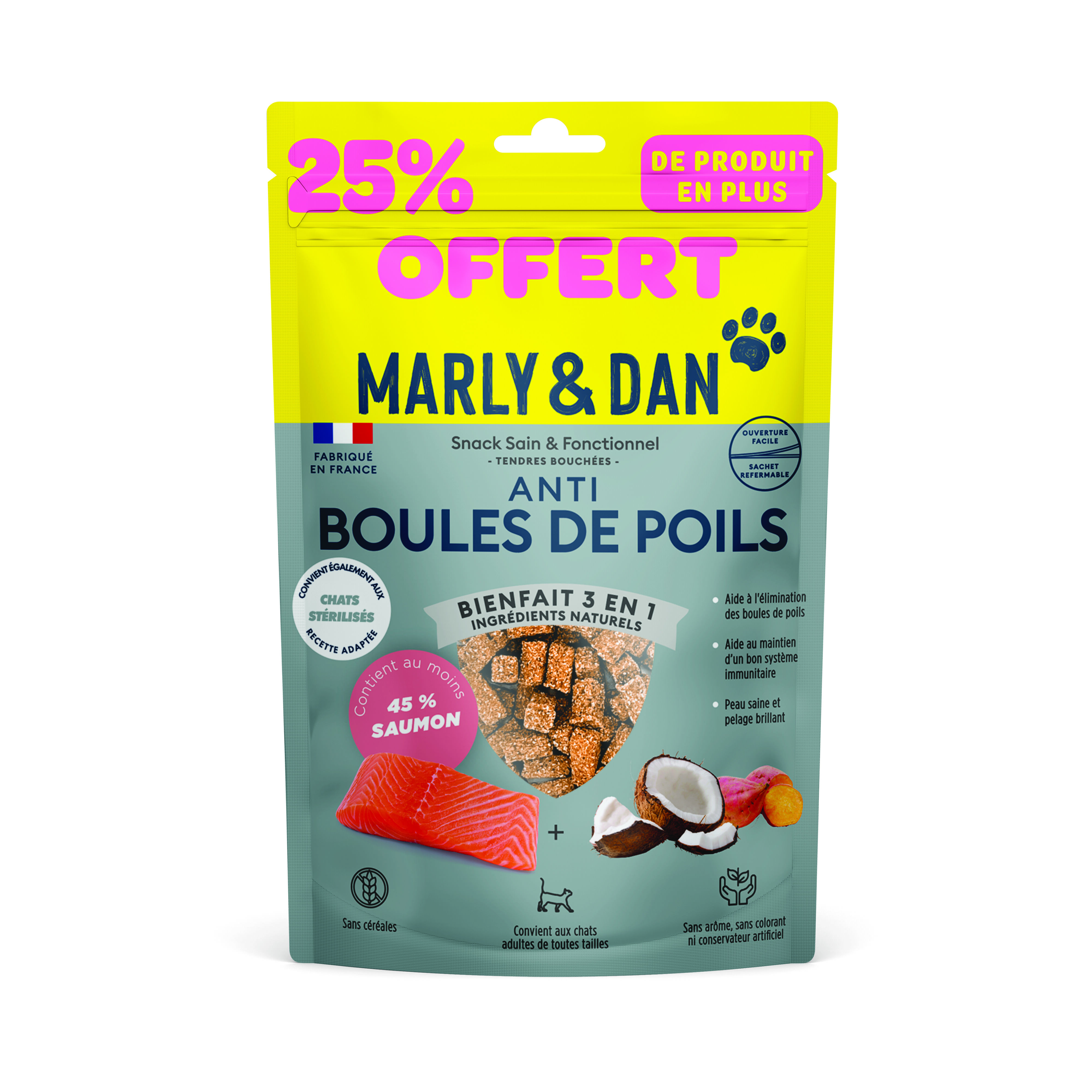 Marly & Dan - Friandises Anti Boules de Poils pour Chats - 50g Image num&eacute;ro 1
