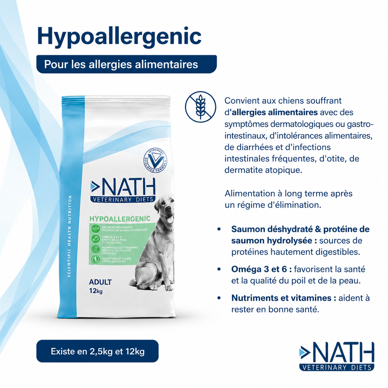 Nath Veterinary Diet - Croquettes Hypoallergenic pour Chiens - 12Kg Image num&eacute;ro 2