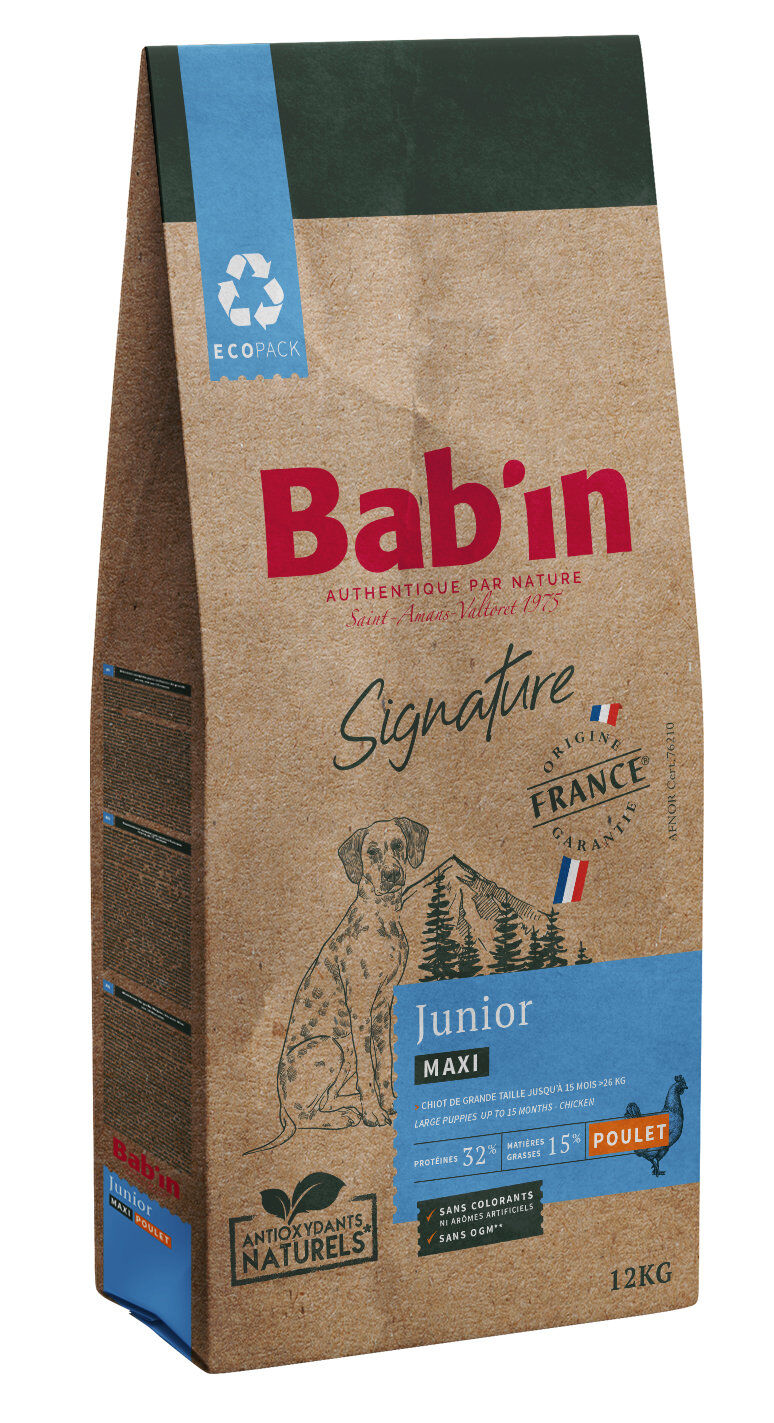 Bab'in - Croquettes Poulet pour Chiots Maxi - 12kg Image num&eacute;ro 1
