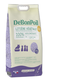 DeBonPoil - Litière Végétale Agglomérante à la Lavande pour Chat - 15L