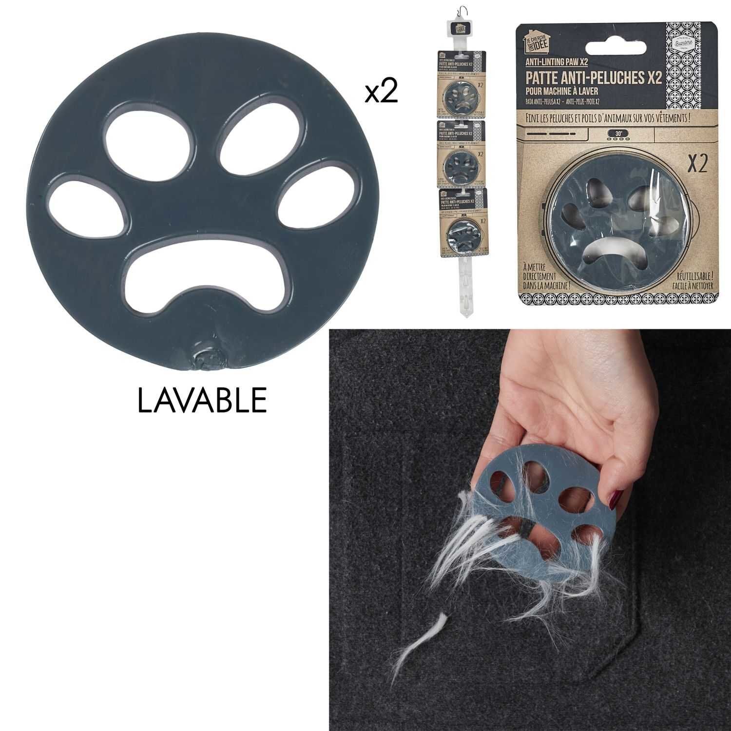 Je Cherche une Id&eacute;e - Patte Anti Peluches Machine &agrave; Laver - 8cm Image num&eacute;ro 2