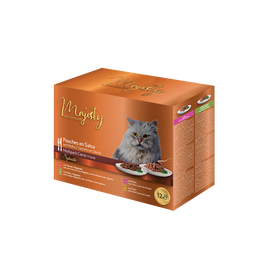 Majesty - Multipack Sachets en Sauce &agrave; la Viande pour Chats - 12x100g