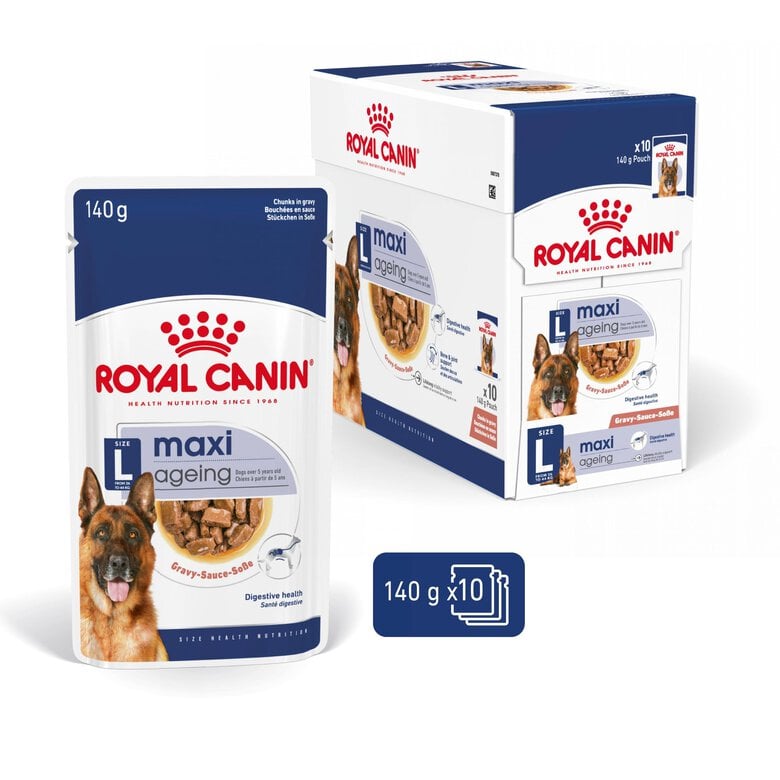 ROYAL CANIN - SACHET FRAICHEUR MAXI AGEING en sauce POUR CHIENS SENIORS - 10x140 Image numéro 3 ROYAL CANIN - SACHET FRAICHEUR MAXI AGEING en sauce POUR CHIENS SENIORS - 10x140 Image numéro 3