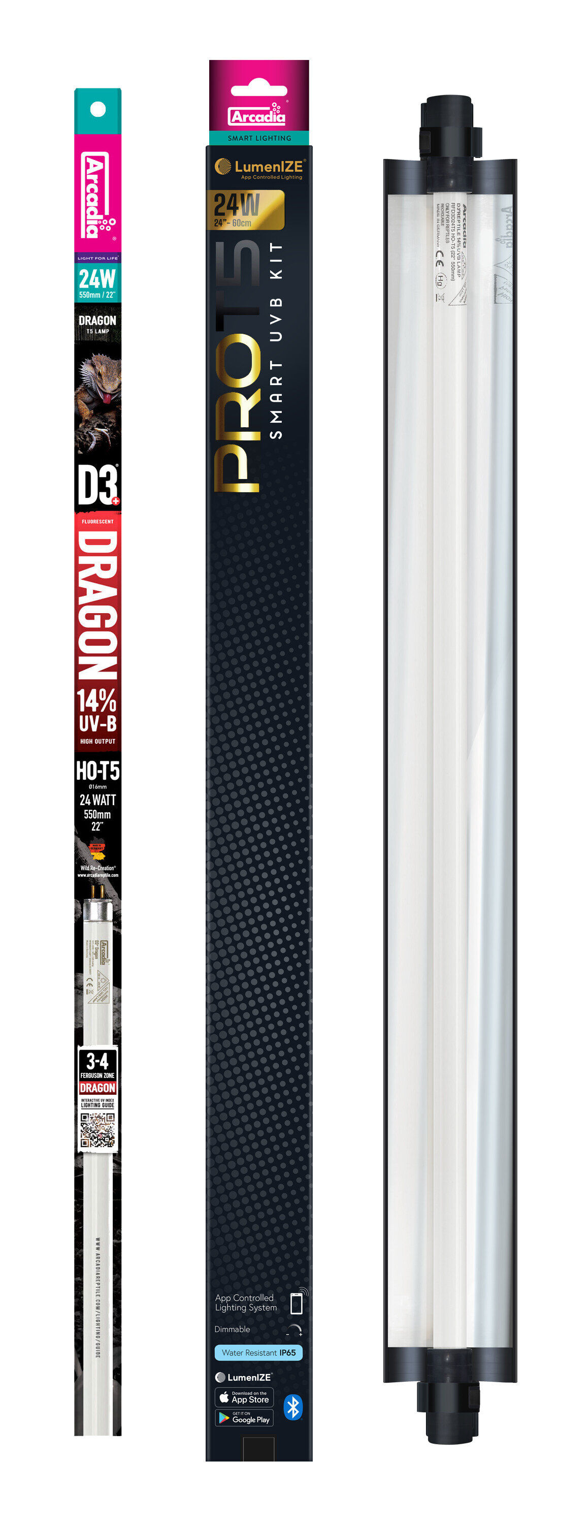 Arcadia - Luminaire Pro T5 Uvb Kit Dragonlamp 14% Uvb 24 Watt - R&eacute;ptiles Image num&eacute;ro 3