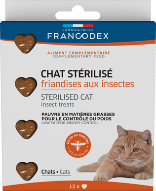 Francodex - Friandises aux Insectes pour Chats Stérilisés - x12