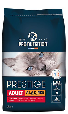 Pro-nutrition - Croquettes Prestige Adult à la Dinde pour Chat - 2Kg