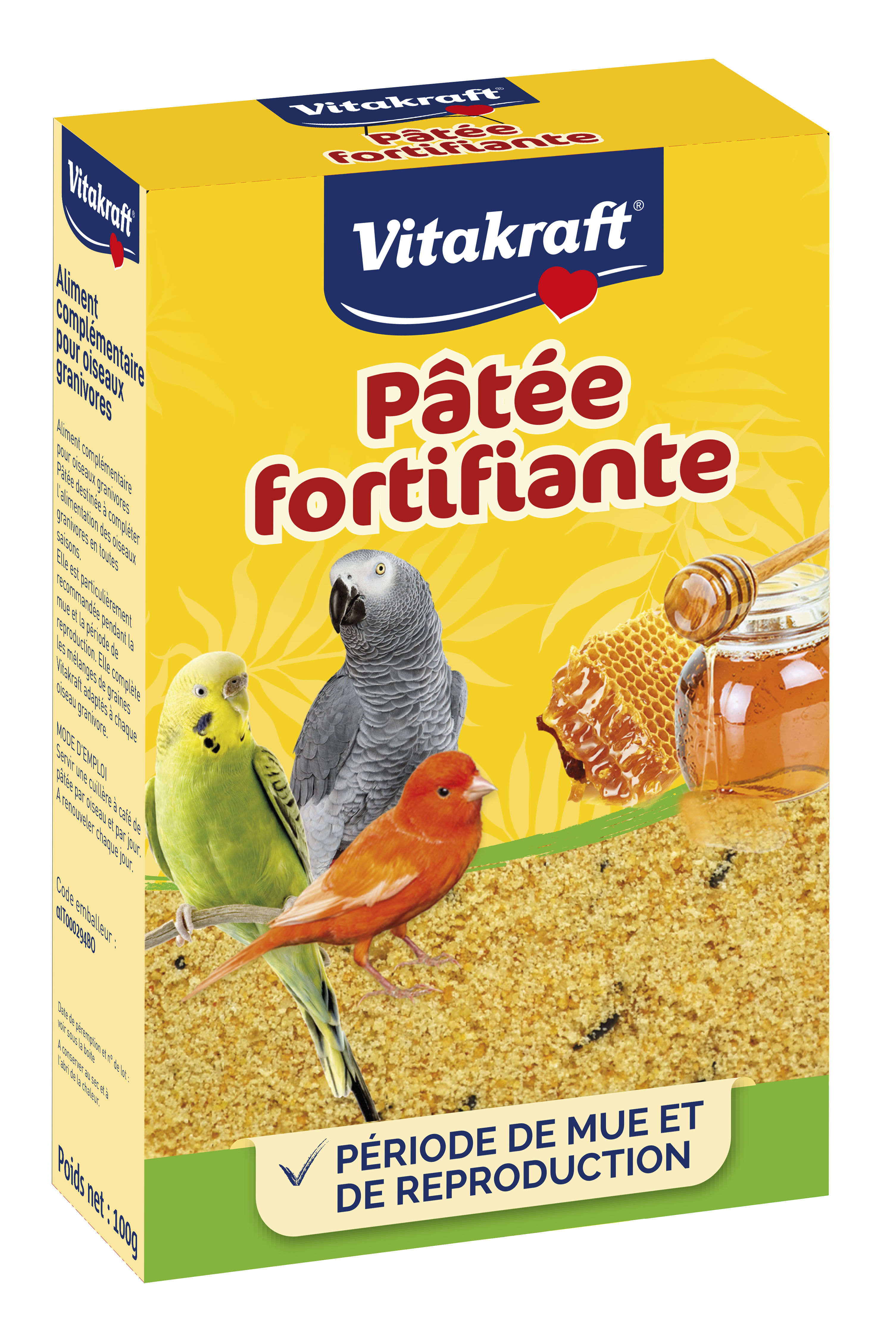 Vitakraft - P&acirc;t&eacute;e Fortifiante au Miel pour Oiseaux - x1 Image num&eacute;ro 1