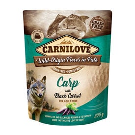 Carnilove - Sachet Fra&icirc;cheur Adulte Carpe et Carottes Noires pour Chiens - 300g