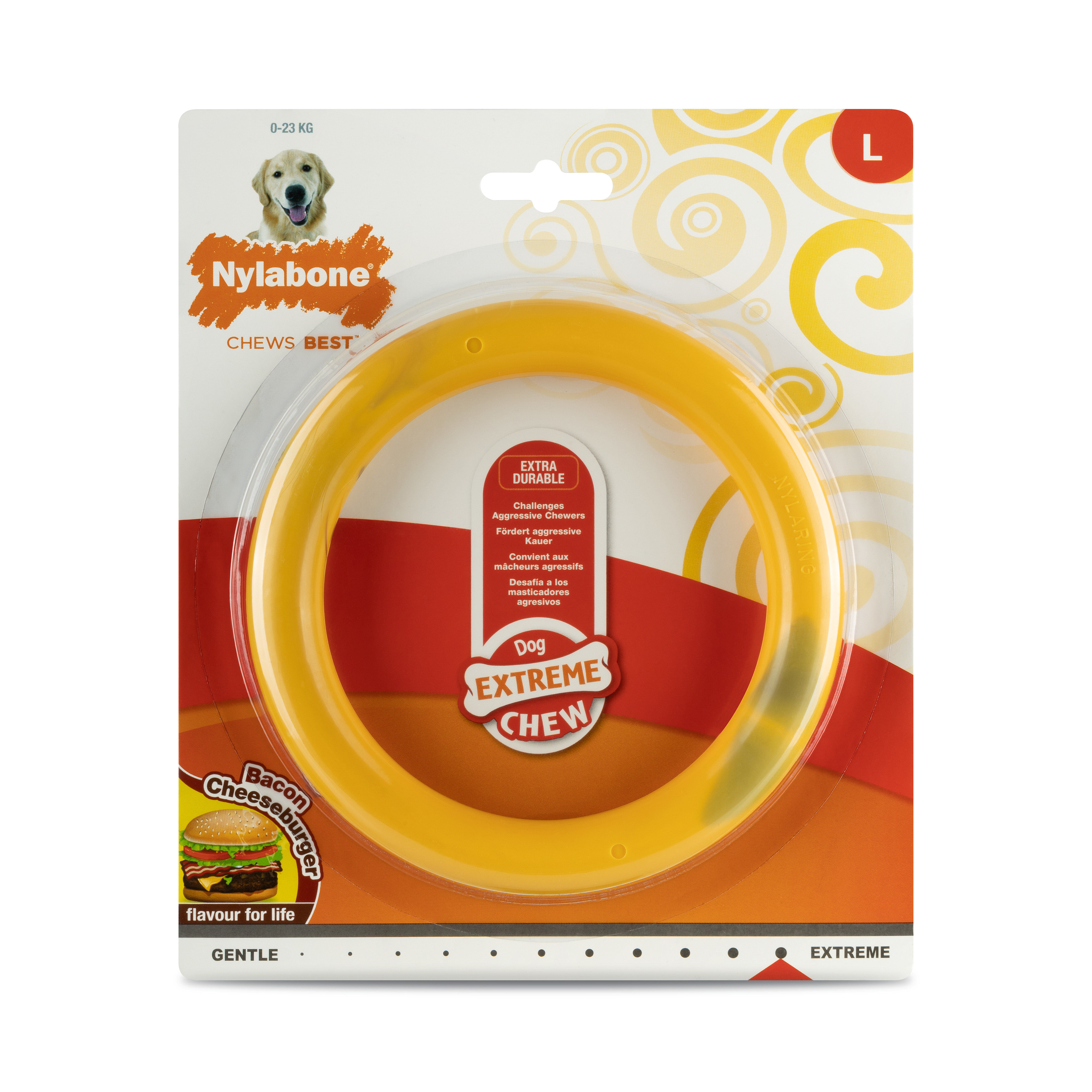 Nylabone - Jouet &agrave; M&acirc;cher Bacon Cheeseburger Extreme Ring Chew - L Image num&eacute;ro 1
