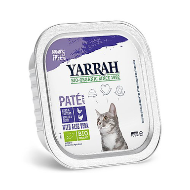 Yarrah - Pâtée Bio Sans Céréales Poulet et Dinde pour Chats - 100g