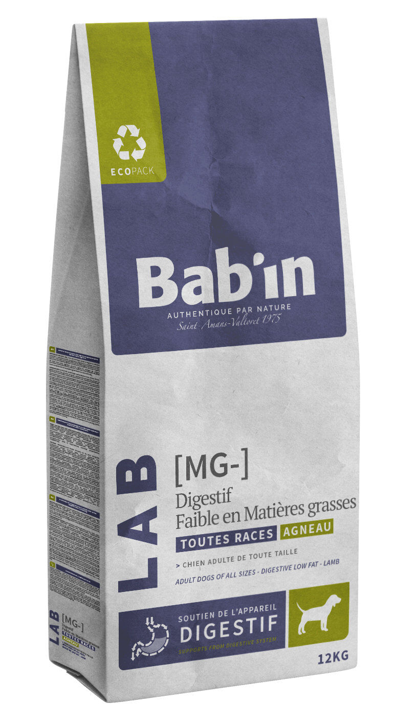 Bab'in - Croquettes V&eacute;t&eacute;rinaires LAB MG Agneau pour Chiens Medium & Maxi - 12kg Image num&eacute;ro 1