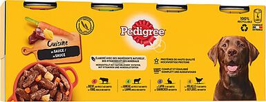 Pedigree - Pâtée Cuisine en Sauce à la Viande pour Chiens - 4x400g