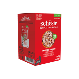 Schesir - Sachets Humides Thon et Crevettes en Gel&eacute;e pour Chats - 6x85g