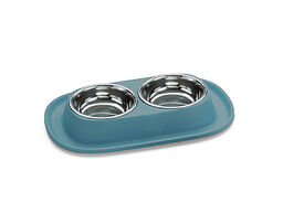 Animalis - Gamelle Double en Inox pour Chat - Bleu