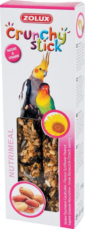 Zolux - Friandises Crunchy Stick Tournesol et Cacahuète pour Grandes Perruches - 115g Image numéro 1 Zolux - Friandises Crunchy Stick Tournesol et Cacahuète pour Grandes Perruches - 115g Image numéro 1