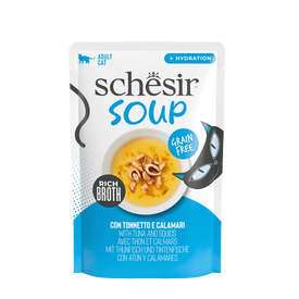 Schesir - Soupe Rich Broth avec Thon et Calamars pour Chats - 40g